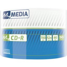 CD-R lemez, 700MB, 52x, zsugor csomagolás, MYMEDIA [50 db]