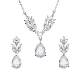 Exkluzív, ragyogó kristályos esküvői ékszerszett