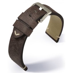 Barington Vintage bőr óraszíj, sötétbarna 22mm