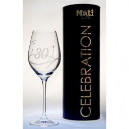 Üveg pohár swarovski dísszel bor 360ml Celebration 30yr