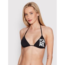 KARL LAGERFELD Bikini felső Printed Logo KL22WTP01 Fekete