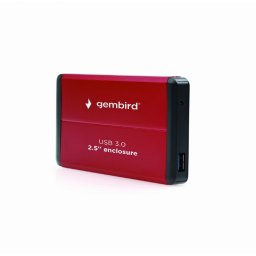 Gembird EE2-U3S-2-R 2.5" USB3.0-SATA aluminium piros HDD SSD külső mobilrack (1 év garancia)
