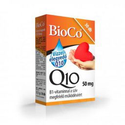BioCo Vízzel elegyedő Q10 50mg B1-vitaminnal, 30 db kapszula