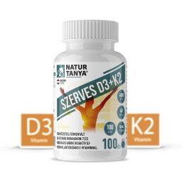 Natur Tanya Szerves D3 és K2-vitamin 4000IU D3-vitamin és 60mcg K2 kivonat 1 tablettában, 100db