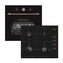 HGR60A.1+BOR6AA.1 Sütő+főzőlap szett-Evido Rustic-H 60A gáz főzőlap antracit +Evido Rustic-O 6AA légkeveréses sütő antracit