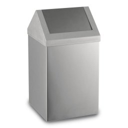 Rozsdamentes acél billenőfedeles szemetes, 16 L, matt
