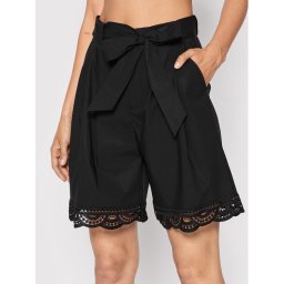 TWINSET Szövet rövidnadrág 221TT2136 Fekete Loose Fit