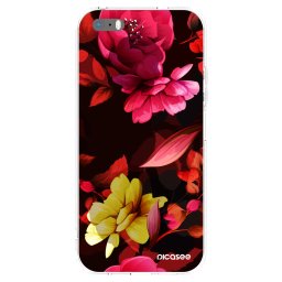 Átlátszó szilikon tok az alábbi mobiltelefonokra Apple iPhone 5/5S/SE - Dark Peonny