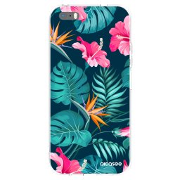 Átlátszó szilikon tok az alábbi mobiltelefonokra Apple iPhone 5/5S/SE - Pink Monstera