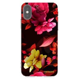 Átlátszó szilikon tok az alábbi mobiltelefonokra Apple iPhone X/XS - Dark Peonny