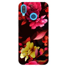 Átlátszó szilikon tok az alábbi mobiltelefonokra Huawei P20 Lite - Dark Peonny