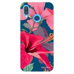 Átlátszó szilikon tok az alábbi mobiltelefonokra Huawei P20 Lite - Hibiscus