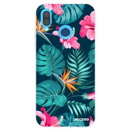 Átlátszó szilikon tok az alábbi mobiltelefonokra Huawei P20 Lite - Pink Monstera