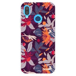 Átlátszó szilikon tok az alábbi mobiltelefonokra Huawei P20 Lite - Purple Leaf