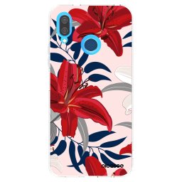 Átlátszó szilikon tok az alábbi mobiltelefonokra Huawei P20 Lite - Red Lily