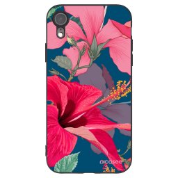 Fekete szilikon tok az alábbi mobiltelefonokra Apple iPhone XR - Hibiscus
