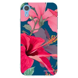 Átlátszó szilikon tok az alábbi mobiltelefonokra Apple iPhone XR - Hibiscus