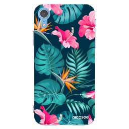 Átlátszó szilikon tok az alábbi mobiltelefonokra Apple iPhone XR - Pink Monstera