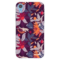 Átlátszó szilikon tok az alábbi mobiltelefonokra Apple iPhone XR - Purple Leaf