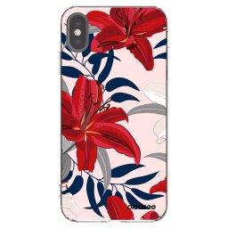 Átlátszó szilikon tok az alábbi mobiltelefonokra Apple iPhone XS Max - Red Lily