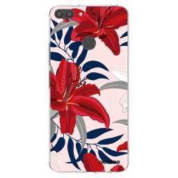 Átlátszó szilikon tok az alábbi mobiltelefonokra Huawei P Smart - Red Lily