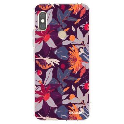 Átlátszó szilikon tok az alábbi mobiltelefonokra Xiaomi Redmi Note 5 Global - Purple Leaf