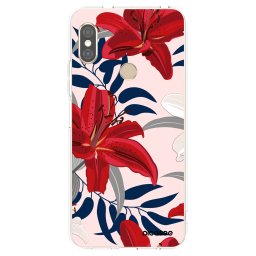 Átlátszó szilikon tok az alábbi mobiltelefonokra Xiaomi Redmi Note 5 Global - Red Lily