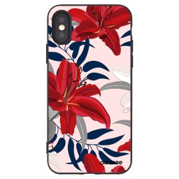 Fekete szilikon tok az alábbi mobiltelefonokra Apple iPhone X/XS - Red Lily