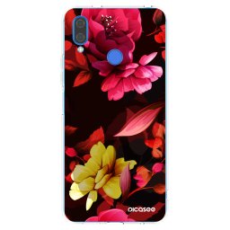 Átlátszó szilikon tok az alábbi mobiltelefonokra Huawei Nova 3 - Dark Peonny