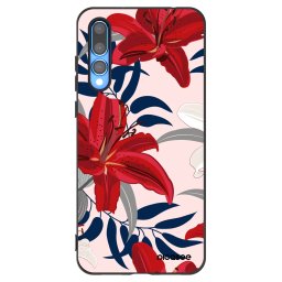 Fekete szilikon tok az alábbi mobiltelefonokra Huawei P20 Pro - Red Lily