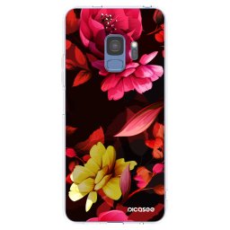 Átlátszó szilikon tok az alábbi mobiltelefonokra Samsung Galaxy S9 G960F - Dark Peonny