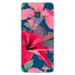 Átlátszó szilikon tok az alábbi mobiltelefonokra Samsung Galaxy S9 G960F - Hibiscus