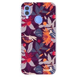 Átlátszó szilikon tok az alábbi mobiltelefonokra Huawei P Smart 2019 - Purple Leaf