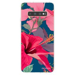 Átlátszó szilikon tok az alábbi mobiltelefonokra Samsung Galaxy S10 Plus G975 - Hibiscus