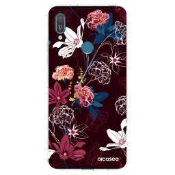 Átlátszó szilikon tok az alábbi mobiltelefonokra Huawei Y7 2019 - Dark Meadow