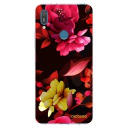 Átlátszó szilikon tok az alábbi mobiltelefonokra Huawei Y7 2019 - Dark Peonny