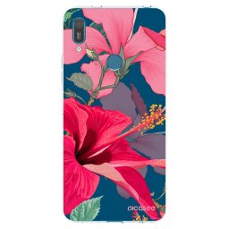 Átlátszó szilikon tok az alábbi mobiltelefonokra Huawei Y7 2019 - Hibiscus