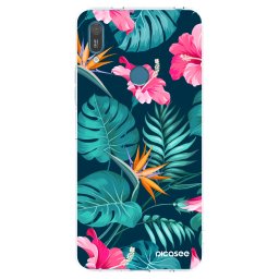 Átlátszó szilikon tok az alábbi mobiltelefonokra Huawei Y7 2019 - Pink Monstera