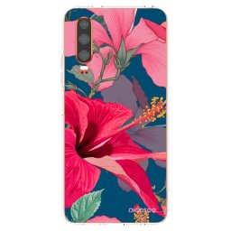 Átlátszó szilikon tok az alábbi mobiltelefonokra Huawei P30 - Hibiscus