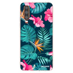 Átlátszó szilikon tok az alábbi mobiltelefonokra Huawei P30 - Pink Monstera