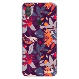 Átlátszó szilikon tok az alábbi mobiltelefonokra Xiaomi Redmi 7 - Purple Leaf