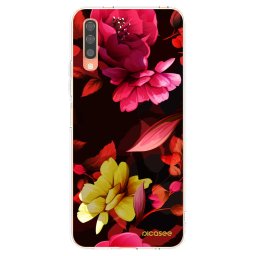 Átlátszó szilikon tok az alábbi mobiltelefonokra Samsung Galaxy A70 A705F - Dark Peonny