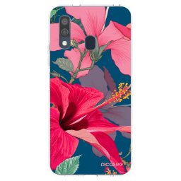 Átlátszó szilikon tok az alábbi mobiltelefonokra Samsung Galaxy A40 A405F - Hibiscus