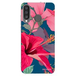 Átlátszó szilikon tok az alábbi mobiltelefonokra Huawei P30 Lite - Hibiscus