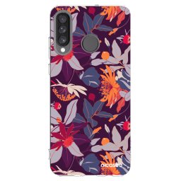 Átlátszó szilikon tok az alábbi mobiltelefonokra Huawei P30 Lite - Purple Leaf