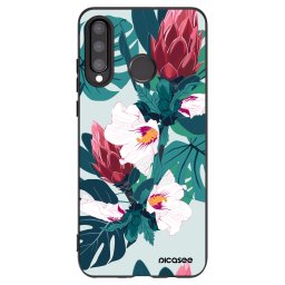 Fekete szilikon tok az alábbi mobiltelefonokra Huawei P30 Lite - Rhododendron