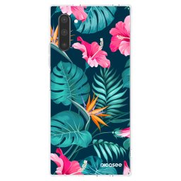 Átlátszó szilikon tok az alábbi mobiltelefonokra Samsung Galaxy Note 10 N970F - Pink Monstera