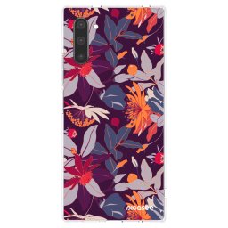 Átlátszó szilikon tok az alábbi mobiltelefonokra Samsung Galaxy Note 10 N970F - Purple Leaf