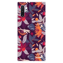 Átlátszó szilikon tok az alábbi mobiltelefonokra Samsung Galaxy Note 10+ N975F - Purple Leaf