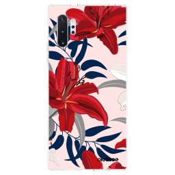 Átlátszó szilikon tok az alábbi mobiltelefonokra Samsung Galaxy Note 10+ N975F - Red Lily